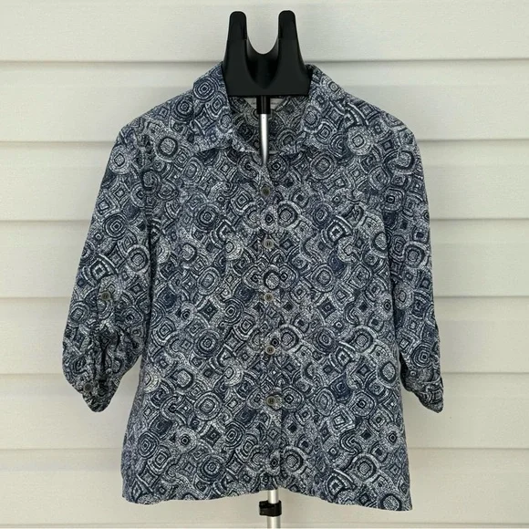 Christopher & Banks Roll Sleeve Top - Picture 2 of 16